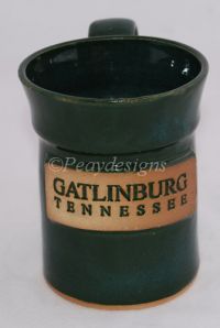 GATLINBURG TENNESSEE Green Stoneware Coffee Mug